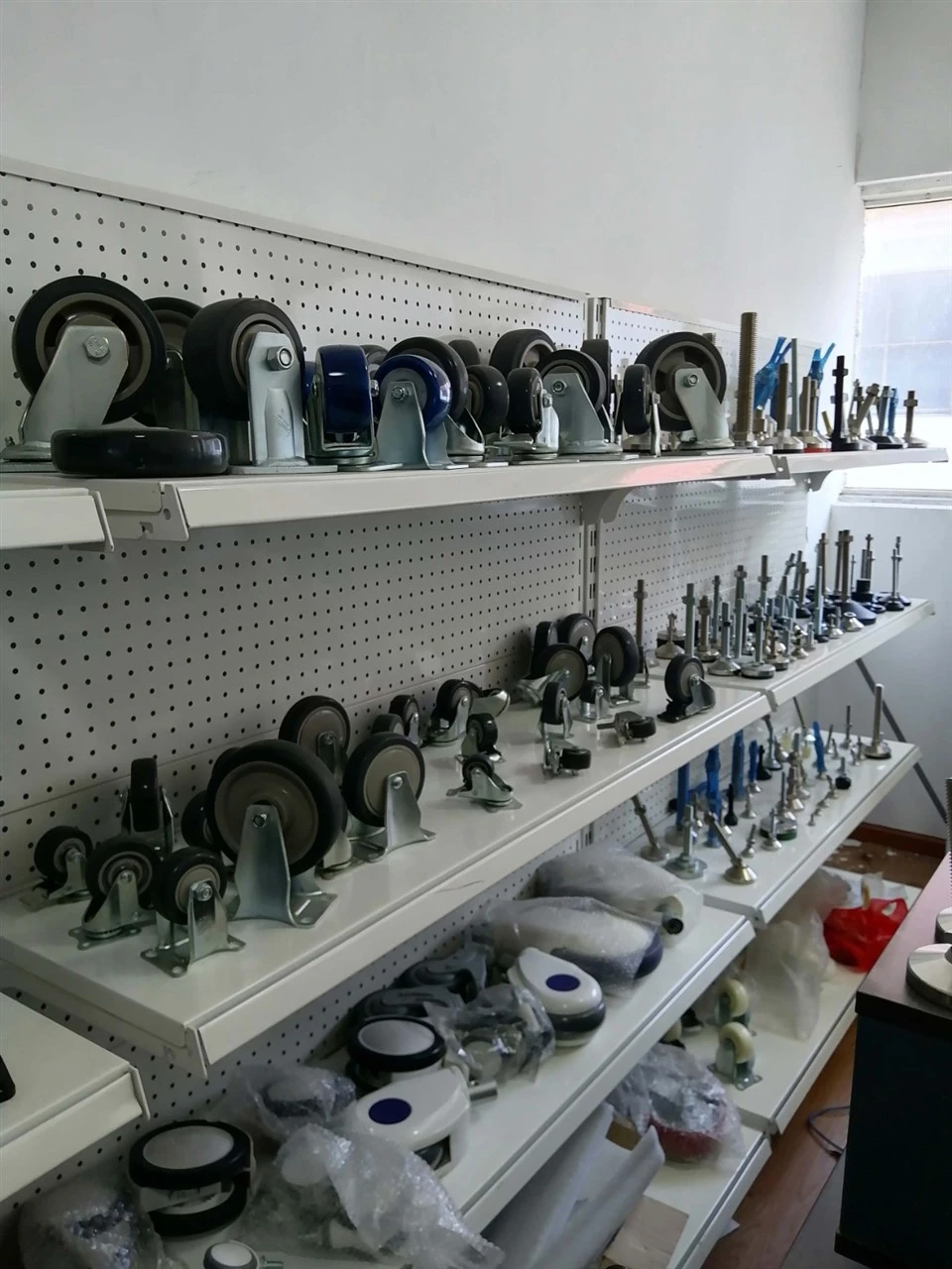 sample room of industrial wheels